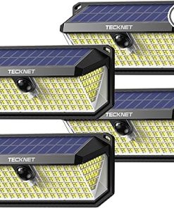 TECKNET 4200Lm LED Solar Motion Lights Waterproof 4 Pack Outdoor