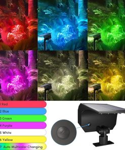 Multicolor Solar Lights 7 Modes 29 LED Waterproof Spotlights 8 Pack 2