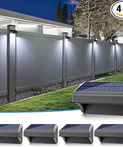 Aulanto Solar Fence Lights 4 Pack 60 Lumen Waterproof Outdoor Decor