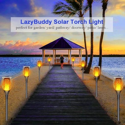 Solar Torch Lights with Flickering Flame, 14 Pack Outdoor Lanterns - Image 2