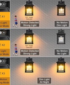 Large Solar Wall Lights with Motion Sensor for Outdoor Use 2 Pack 2