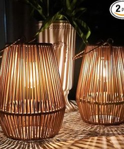 KagoLing 2 Pack Waterproof Solar Lanterns for Outdoor Decoration