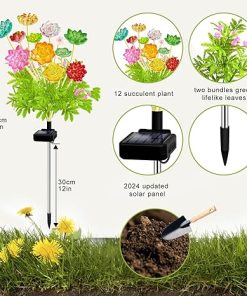 Kohlrabi Solar Garden Lights 4 Pack Waterproof Succulent Yard Decor 2
