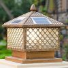 Outdoor Solar Post Light Glass Lantern for Garden Pathway Lighting 4