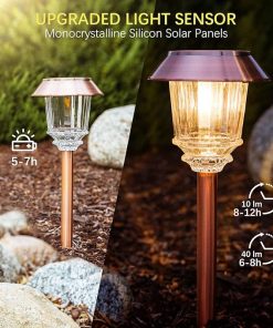 4 Pack Waterproof Dimmable Solar Lights for Garden Pathway Outdoor 2