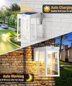 Woolmug Solar Motion Sensor Porch Lights 2 Pack Waterproof LED 2