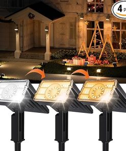Waterproof Solar Spotlights 4 Pack Adjustable Lights for Outdoors