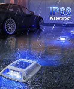 Solar Driveway Lights 16 Pack IP68 Waterproof LED Markers for Pathway 2