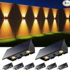 8 Pack Solar Powered LED Fence Lights for Outdoor Deck and Patio