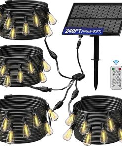 240FT Solar Powered String Lights with Remote 8 Modes Weatherproof
