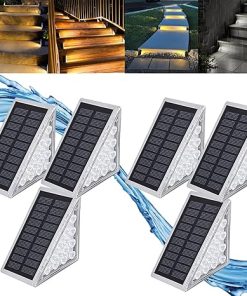 Nordikhome 2024 Solar Stair Lights Outdoor Wireless LED Set of 6