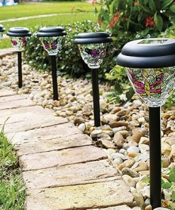 Tiffany Style Solar Stake Lights Set of 5 by BrylaneHome 2