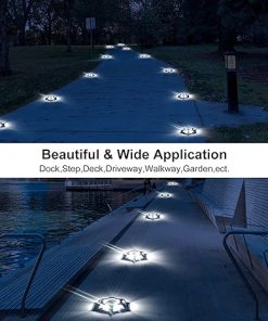 8 Pack Solar Dock Lights Waterproof LED Aluminum Outdoor Lighting 2