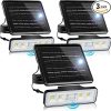 Solar Flood Lights 4000Lm Motion Activated Waterproof 3 Pack