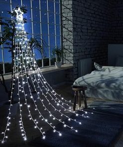 Solar Christmas String Lights 2 Packs 72ft 200 LED Outdoor Decor 2