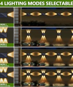 Solar Fence Lights Outdoor 12 Pack LED Waterproof for Patio Garden 2