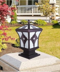 Modern Solar Post Lights Weatherproof LED Column Light for Garden 2