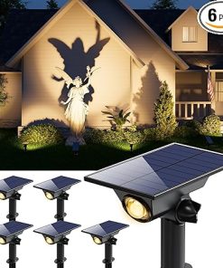 Outdoor Solar Spot Lights Waterproof LED Dusk to Dawn 3 Modes