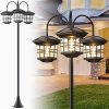 76 Inch Black Solar Lamp Post Lights for Outdoor Backyard and Garden