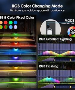 Solar Deck Lights Outdoor 16 Pack and Waterproof Stair Lights 6 Pack 2