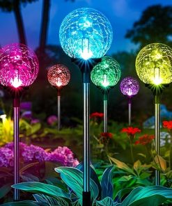 Gigalumi 6 Pack Solar Garden Lights Waterproof Color Changing LED