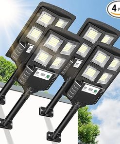 Solar Flood Lights Outdoor IP66 Waterproof with Motion Sensor 4 Pack