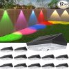 Ellasay Solar Fence Lights Outdoor IP65 Waterproof RGB 10 Lighting Modes 12 Pack