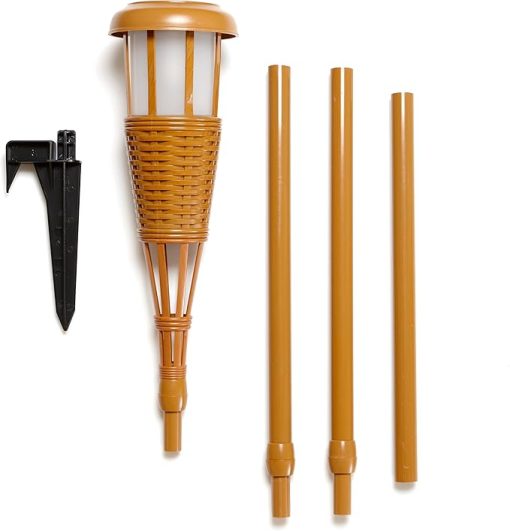 Newhouse Lighting Solar Flickering Flame Outdoor Island Torches 4-Pack - Image 2