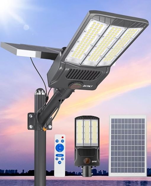 JAYNLT 12000W Solar Street Light 6500K Bright Commercial Parking Lot