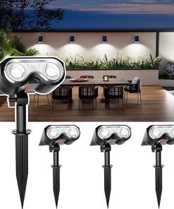 Outdoor Solar Spot Lights Waterproof 4 Pack with 3 Lighting Modes 2
