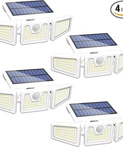 Solar Security Lights with Motion Sensor 156 LED 4 Pack Flood Light
