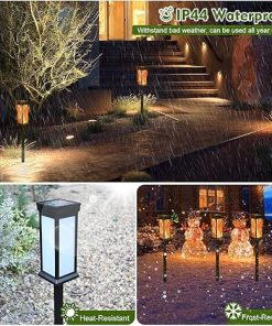 8Pack Solar Lights Outdoor Waterproof Torch Lights with Flickering Flame, Landscape Lighting for Outside, Solar Pathway Light for Patio Lawn Porch Walkway Driveway Garden Decorations for outside 2