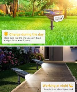 Baxia Technology 100 LED Solar Motion Sensor Lights 4 Pack Cold White 2