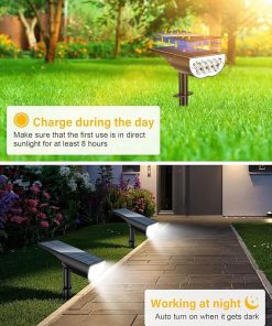 BAXIA 28 LED Solar Motion Sensor Lights and 6 Pack Cold White Spotlights 2