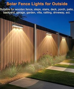 Solar Fence Lights 8PK RGB Warm White Cool White 12 Modes LED Lights 2