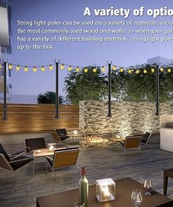 8 Pack 5 Ft Outdoor Light Poles with Fixing Clips for String Lights 2