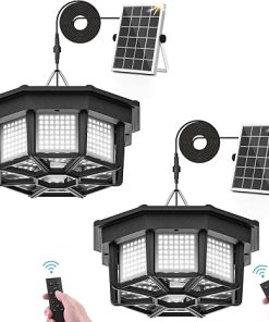 Solar Shed Light 2 Pack 1200LM Indoor Outdoor Motion Sensor Pendant