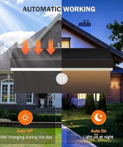 Solar Outdoor Wall Lights 2 Pack Motion Sensor Waterproof Modern Fixture 2