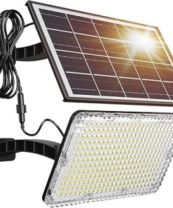 JACKYLED 1000 Lumens Solar Lights Outdoor and 50lm Solar Fence Lights 2