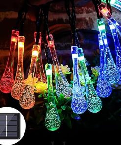 KNETE 16.4 Feet Solar Water Drop String Lights for Garden Decor