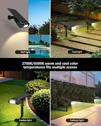 Outdoor Solar Spot Lights IP67 Waterproof Landscape Lighting 4 Pack 2 Outdoor Solar Spot Lights IP67 Waterproof Landscape Lighting 4 Pack - Image 2