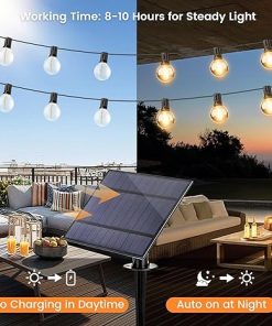 OHLUX 120FT Solar String Lights with Remote for Outdoor Parties 2