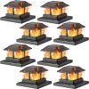 Solar Flame Post Cap Lights for 4×4 5×5 6×6 Wooden Vinyl Posts