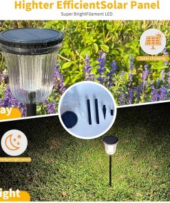 Solar Pathway Lights 4 Pack High Lumen Cool Warm Waterproof Outdoor 2
