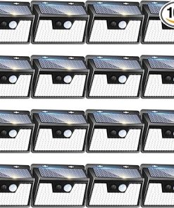 Solar Powered Outdoor Lights 140 LED 16 Pack Motion Sensor IP65