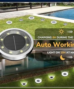 28 Pack Waterproof Solar Lights for Outdoor Pathway and Garden 2