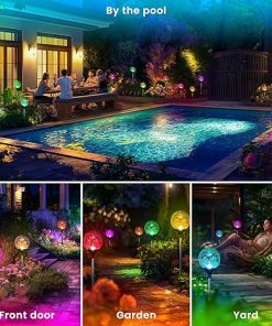 Gigalumi 6 Pack Solar Garden Lights Waterproof Color Changing LED 2