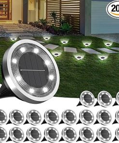 20-Pack Waterproof Solar Ground Lights for Patio Lawn Pathway