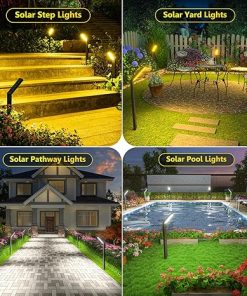 8 Pack Solar Pathway Lights Outdoor Waterproof for Garden and Yard 2