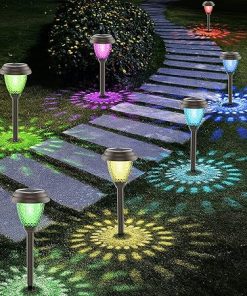 Solar Pathway Lights 6 Pack Waterproof LED Color Changing Decor